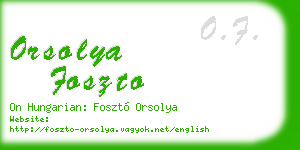 orsolya foszto business card